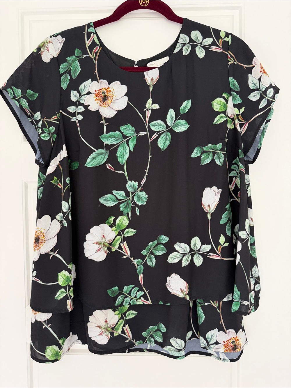 H&M Mama Maternity Nursing Floral Layered Short Sleeve Blouse